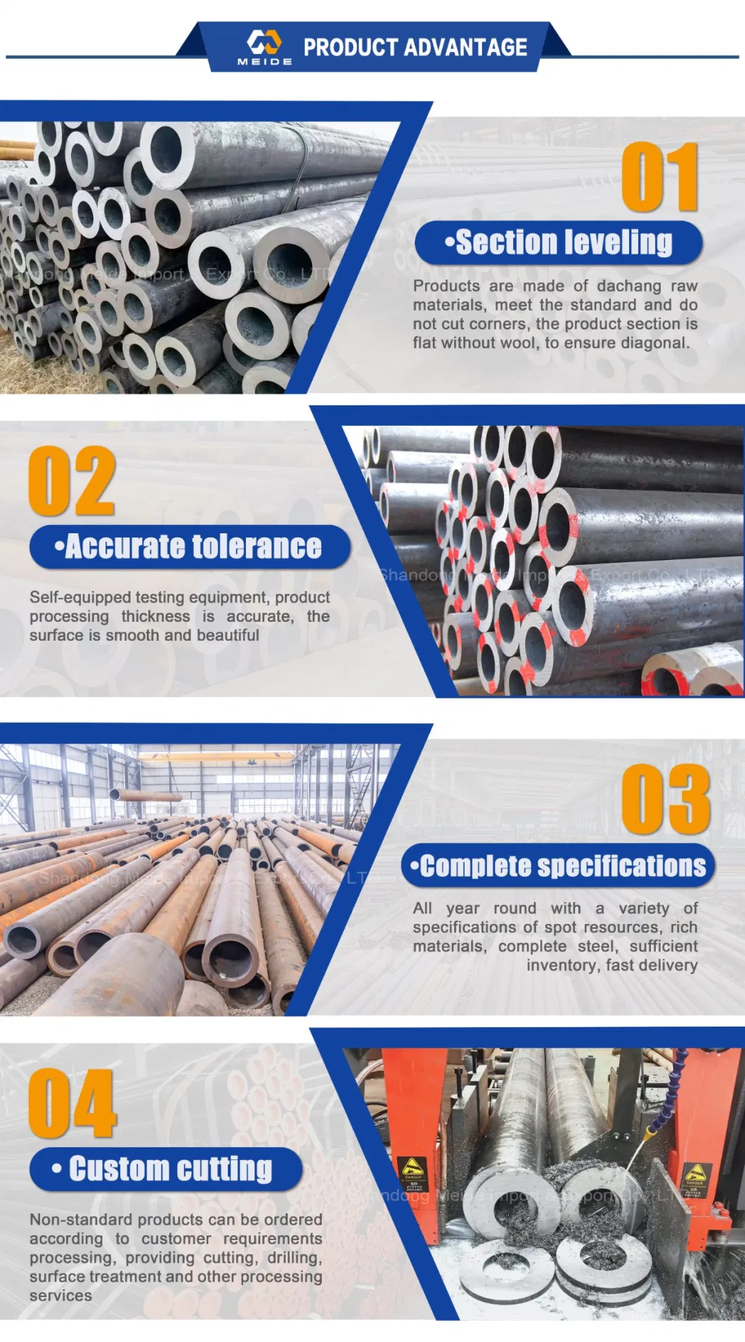 Large-Diameter Seamless Steel Pipe 15CrMo 15CrMoA Scm415 15CrMo5 1.7262 High-Grade High-Quality Alloy Structural Steel Tube