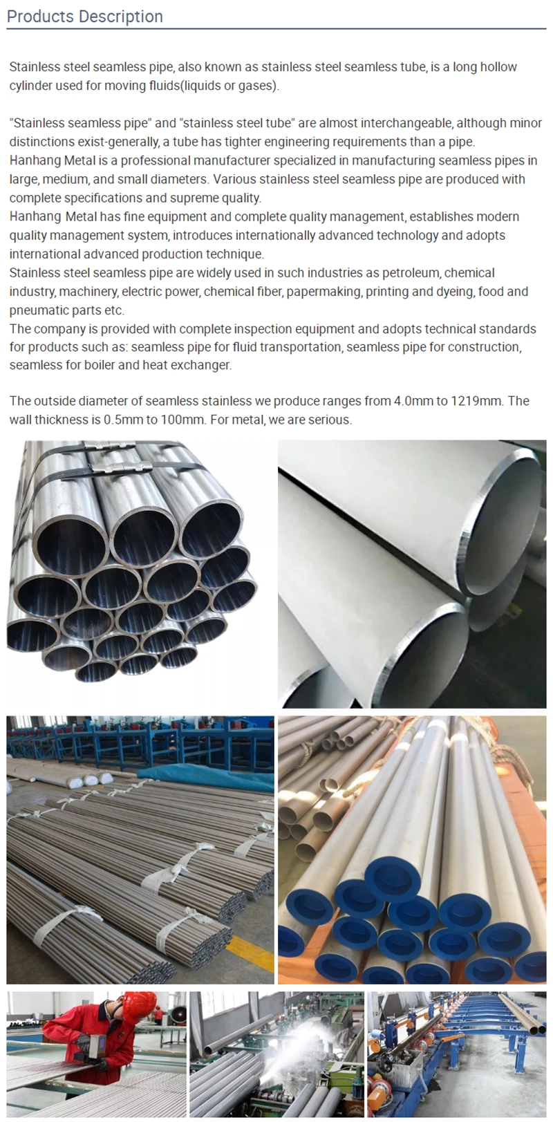 316/304/321 Seamless Stainless/Galvanized/Aluminium Coated/Carbon//Alloy/Precision Bright/Black/1/2&quot;-4&quot;/Oiled/Round/Square ASTM/JIS Steel Pipe Tube