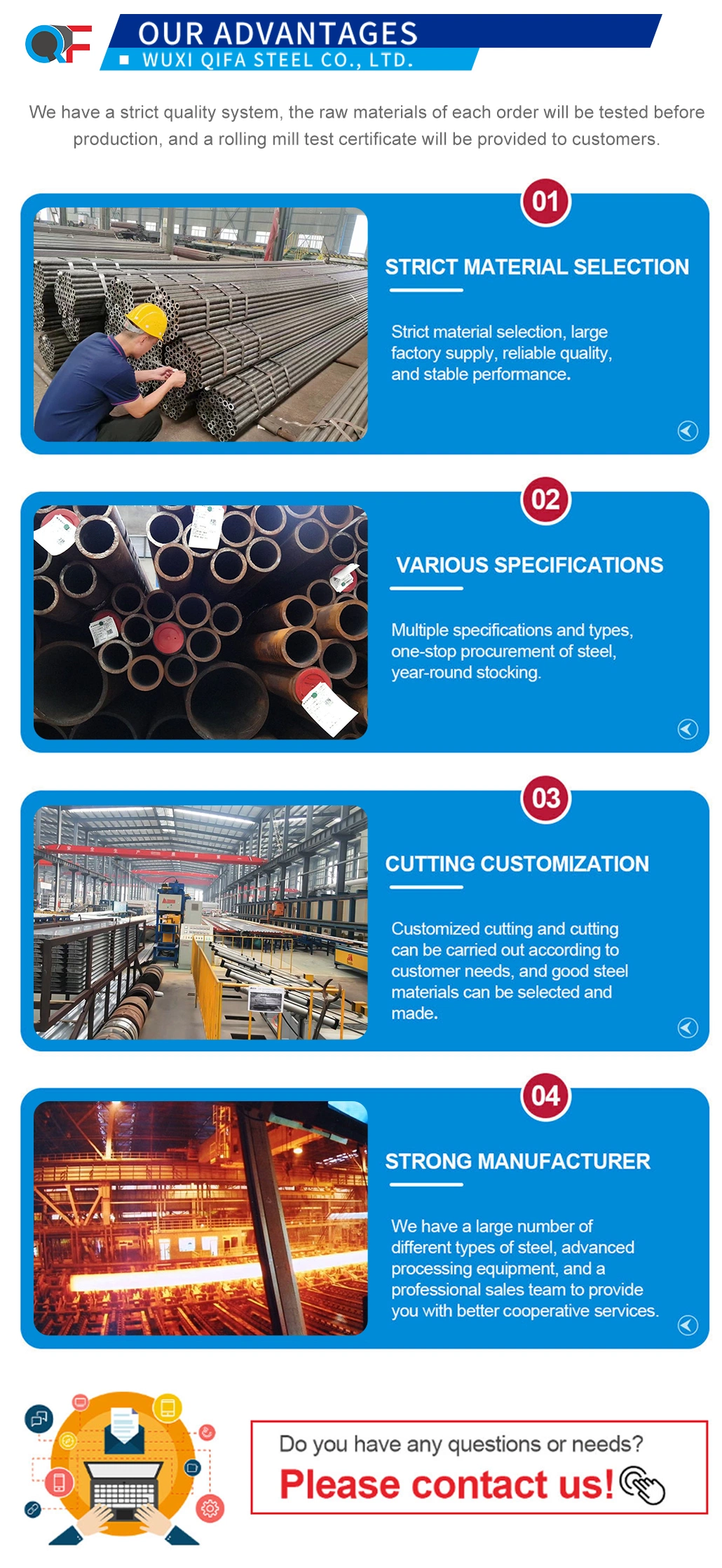 Seamless Steel Carbon Steel Pipe Manufacturer Factory Large Stock 10# 20# 35# 45# 16mn 27simn 40cr Pipe