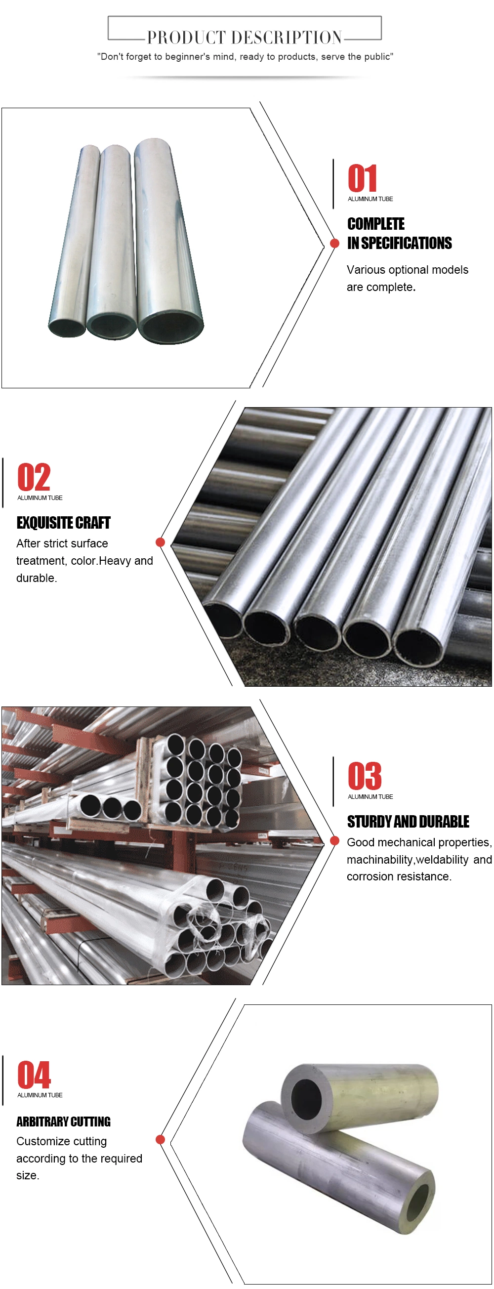 Customized Size 7075/7050/7010 Aluminum Round Alloy Pipe Price