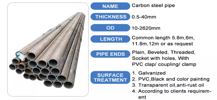 China Manufacturer ASTM A335 Alloy Carbon Steel Pipe ASTM A106 A179 Seamless Steel Pipe Tube