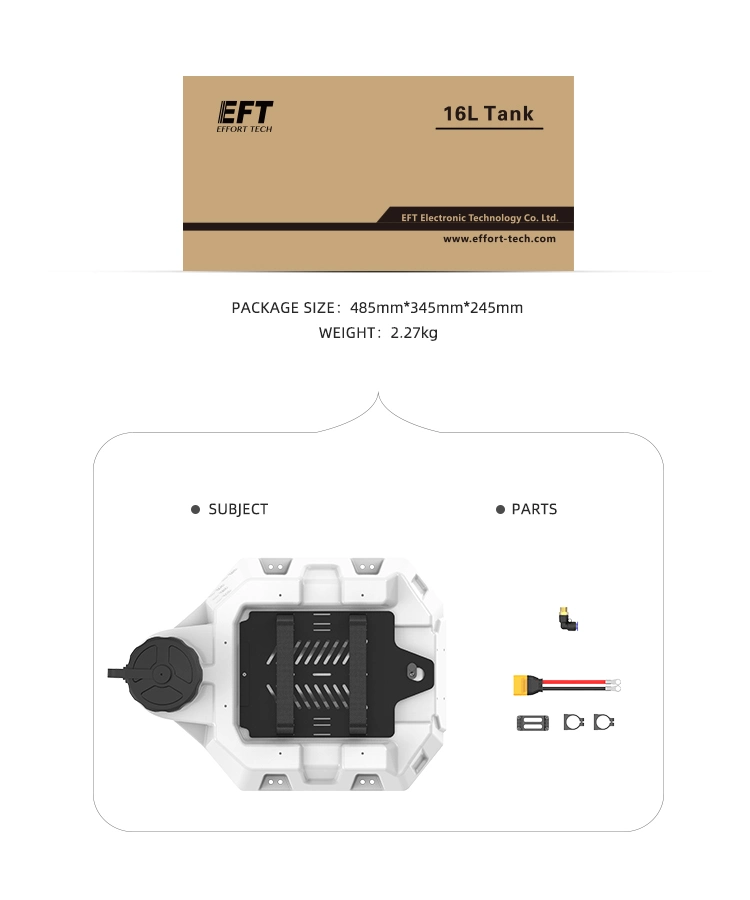 Eft Frame Six - Axis E616p Agriculture Sprayer Drone/ 16L Drone Agriculture Sprayer Fumigadoras-Agricol