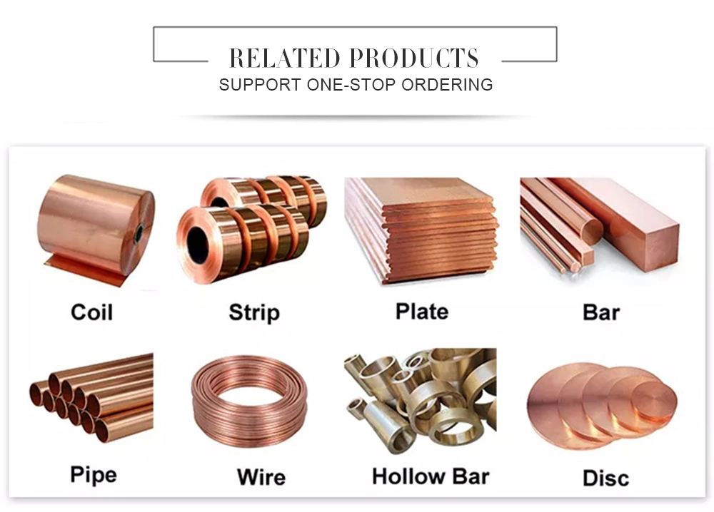 Copper Round Pipes in Coils T2 C1100 C1020 C1200 C5191 C105 C10100 Cu ETP H Brass Tube ASTM B111 C68700 Copper Tubes