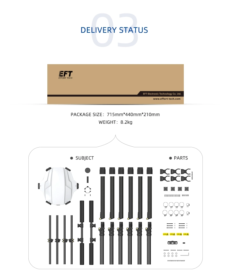 Eft Frame Six - Axis E616p Agriculture Sprayer Drone/ 16L Drone Agriculture Sprayer Fumigadoras-Agricol