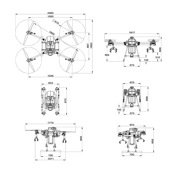 G416p Multi-Rotor Four-Axis 16L Plant Protection Special Drone