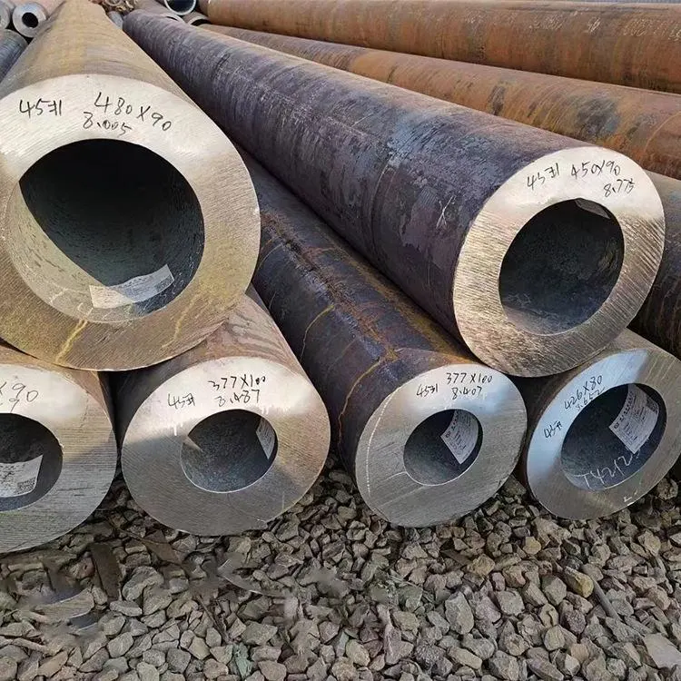 Pipe Supplier Raw Material SAE 1020 1045 Seamless Steel Pipe for Hot Rolled Carbon Alloy Large Diameter Thick Wall Sch40 Sch80 Seamless Fluid Fire Boiler Pipe