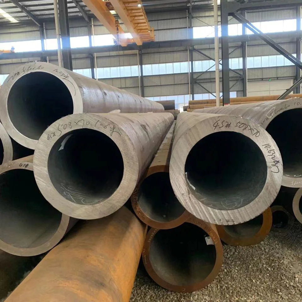 Pipe Supplier Raw Material SAE 1020 1045 Seamless Steel Pipe for Hot Rolled Carbon Alloy Large Diameter Thick Wall Sch40 Sch80 Seamless Fluid Fire Boiler Pipe