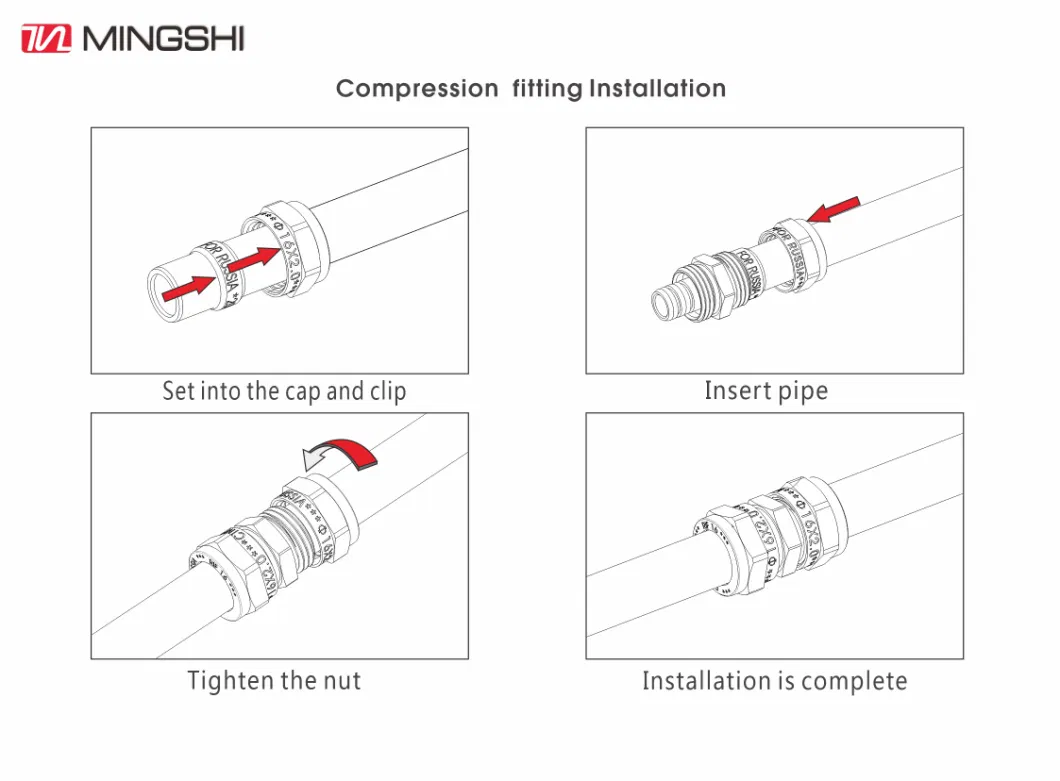 Mingshi Plumbing Materials Underfloor Heating System Brass Fitting Pipe Multilayer Pipe Pert-Al-Pert Pipe with Aenor Wras Skz Cstb Watermark Certificates