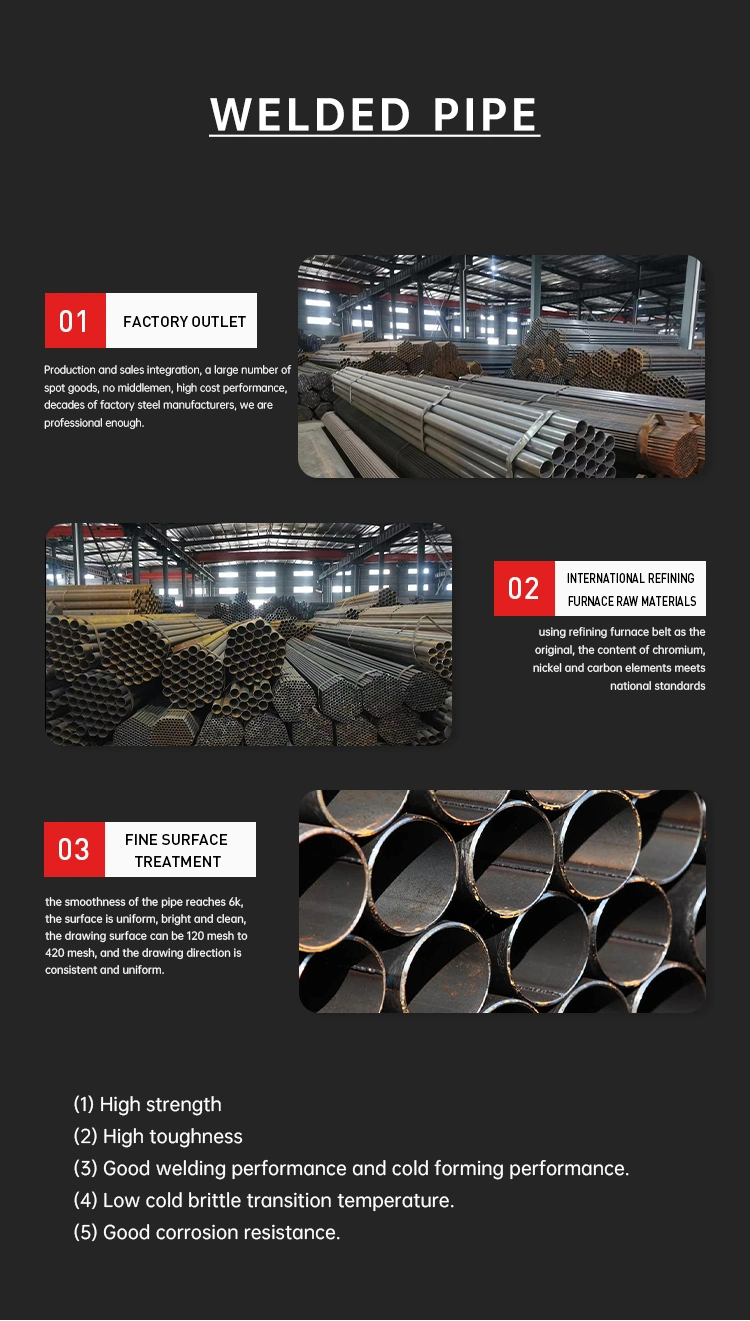 ASTM A53 Q195 Q235 Q345 Hot Dipped Hollow Section Seamless Steel Pipe