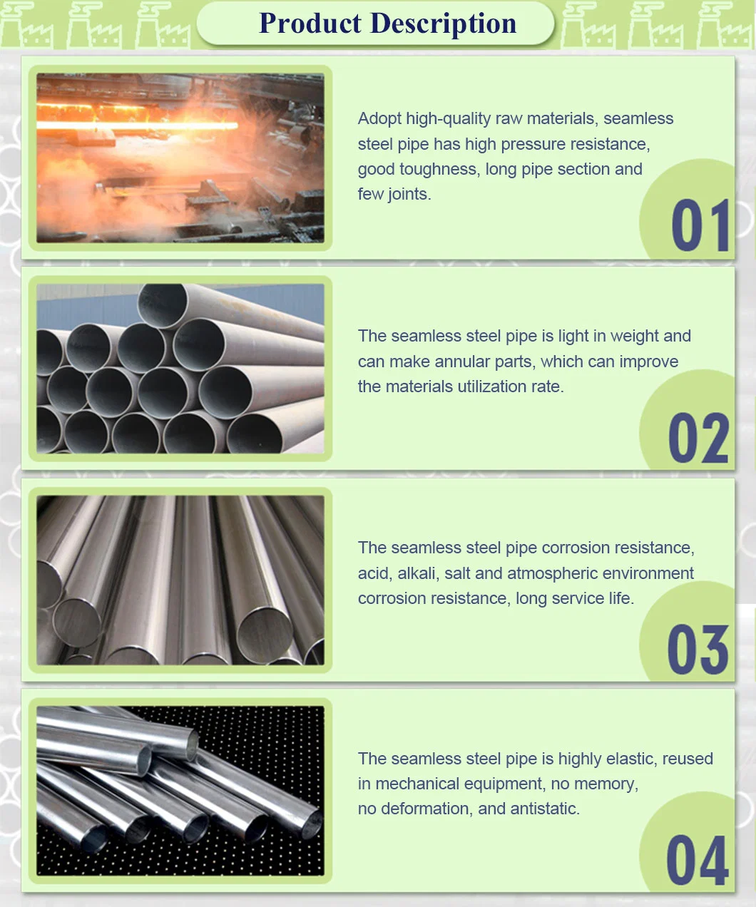 ASTM A335 P2 P5 P9 P11 P12 P22 P91 Seamless Alloy Steel Pipe