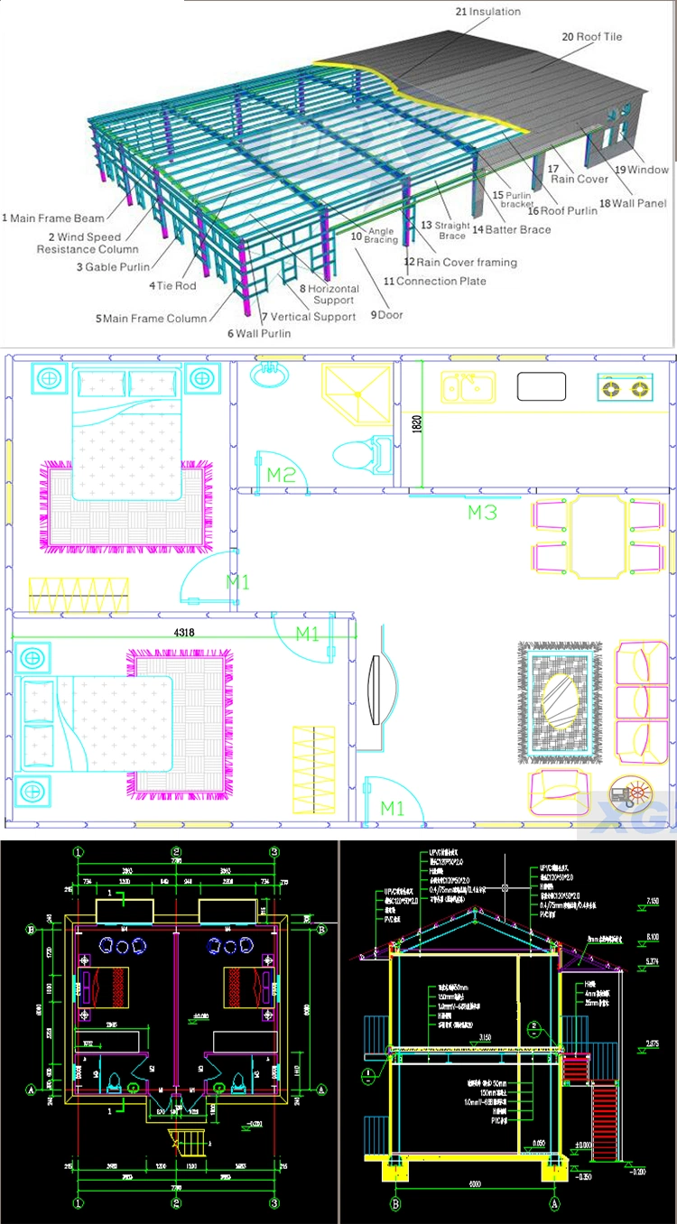 Commercial Structural Steel Prefab Industrial Factory Plant Supplier with 50 Years Durable Lifetime