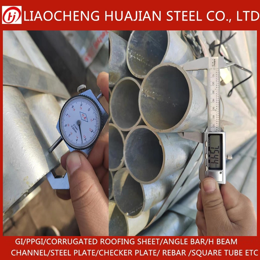 Hot Dipped Carbon Round Alloy Round Square Rectangular Steel Pipe with High Zinc Coating