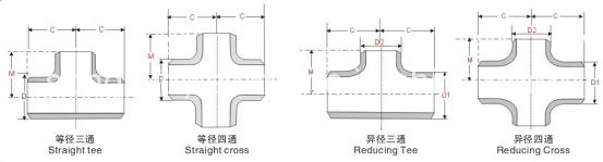 Titanium Alloy Butt Welding Pipe Fitting Tees B363 (WPT1, WPT2, WPT3, WPT7)