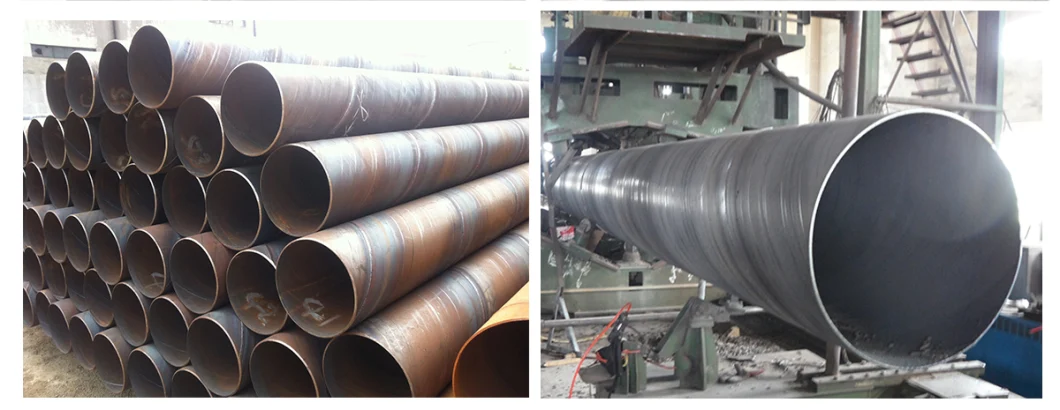 Chinese Supplier Construction Materials Plain Finished Treatment Carbon Spirally Submerged Arc Welding Tube St37-2 S355 16mn Chemical Industry Welded Steel Pipe