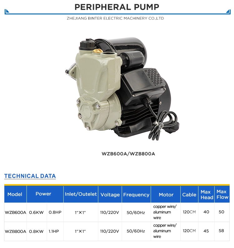 Industrial Self-Priming Pump Irrigation High Pressure Water Electric Water Pump