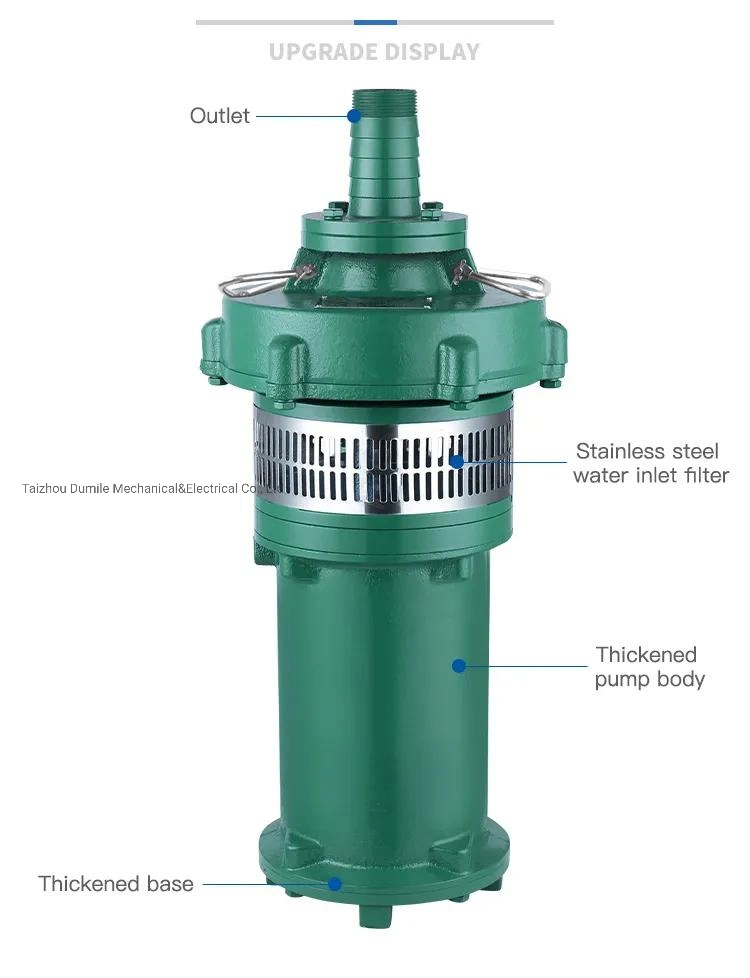 Oil Filled Clean Water Electric Submersible Pump Centrifugal Oil Dipped Water Pump for Factory Domestic Wastewater