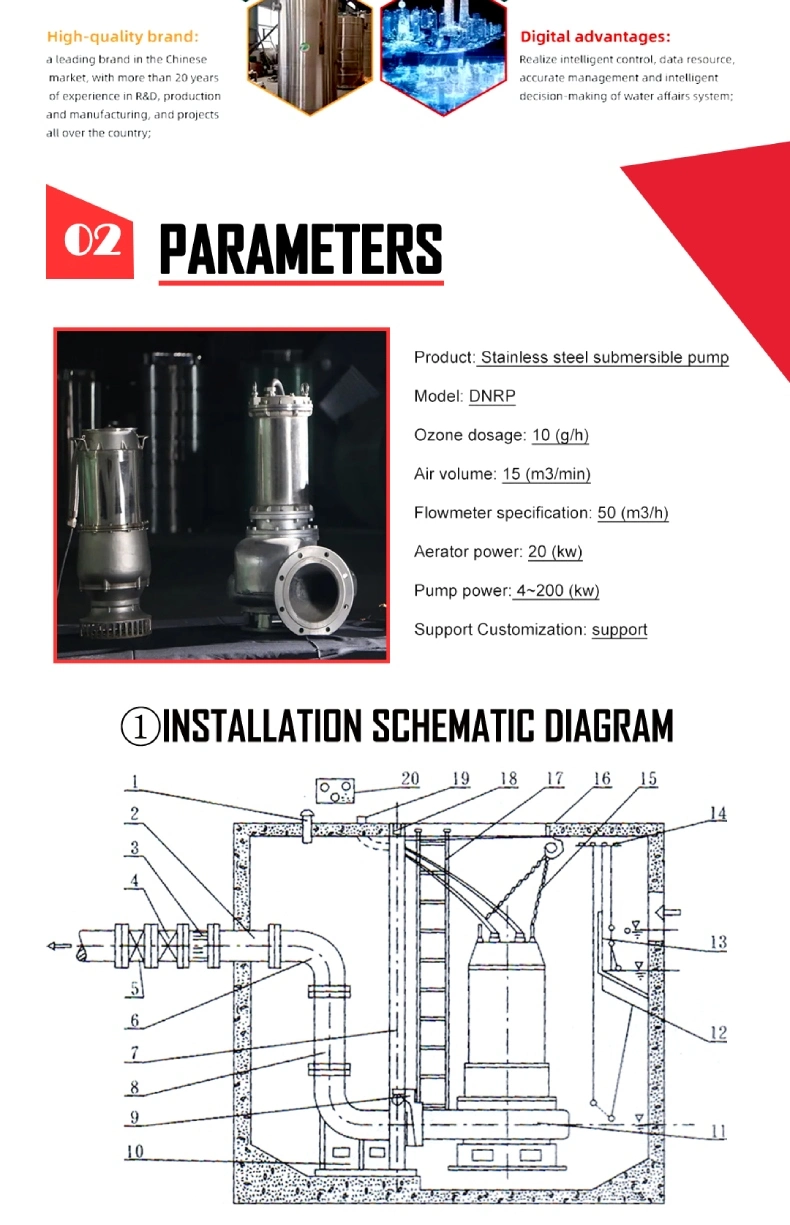 Dp Submersible Pumps for Waste Water Treatment Plant Submersible Solid Handling Sewage Pump