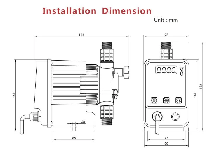 Chlorine Metering Dosing Pump for Acid Chemical Liquid with CE (H0701)