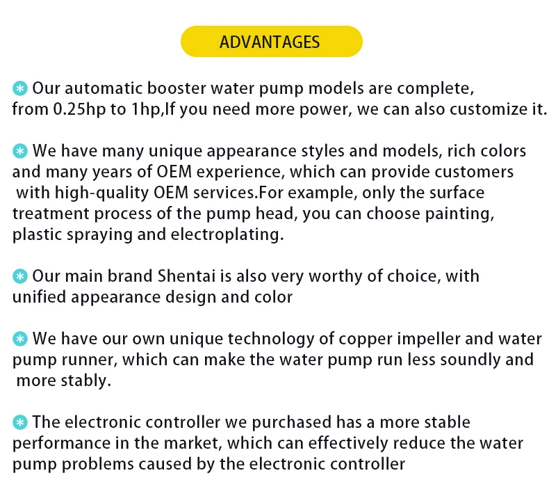 0.4 HP Domestic Automatic Peripheral Jet Self Priming Hot Water Pressure Booster Pumps