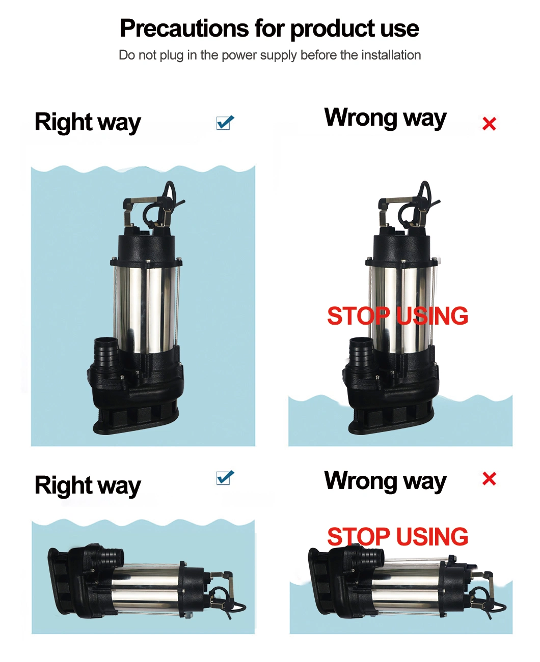 Acid-Resistant Wqd Stainless Steel Sewage Pumps