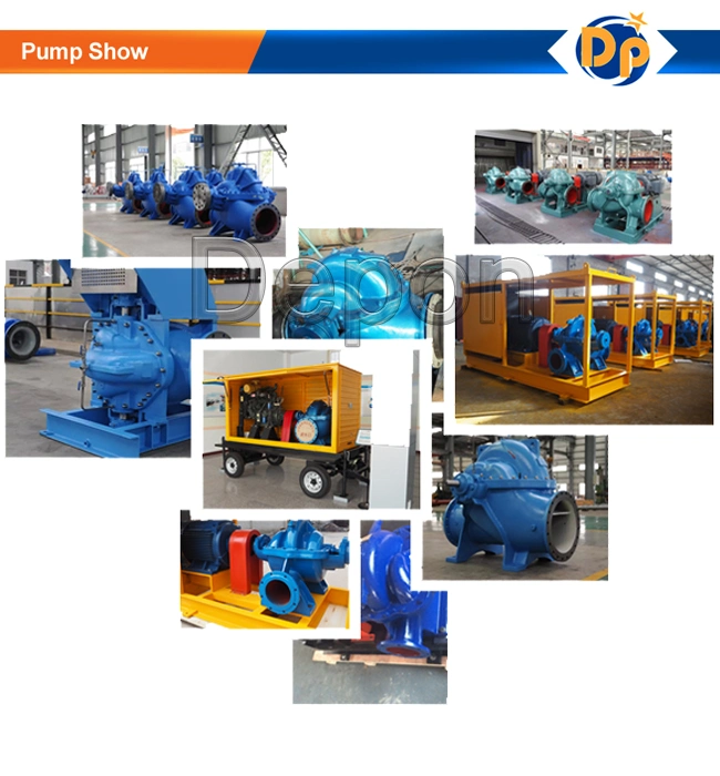 High Capacity Flood Water Dewatering Double Suction Pump with Trailer