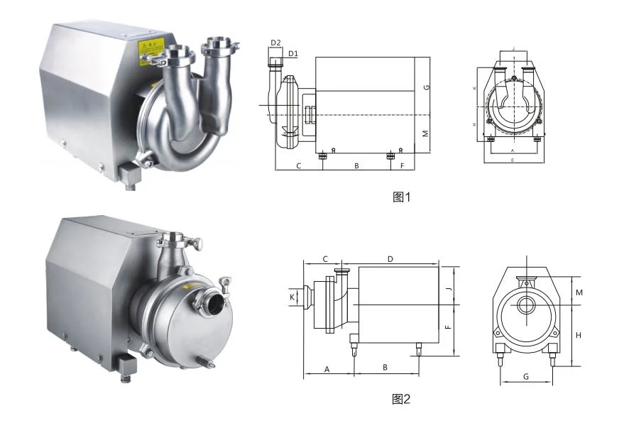 Self Priming Pump Stainless Steel Open Type Sanitary for Food Industry (HDP-C002)