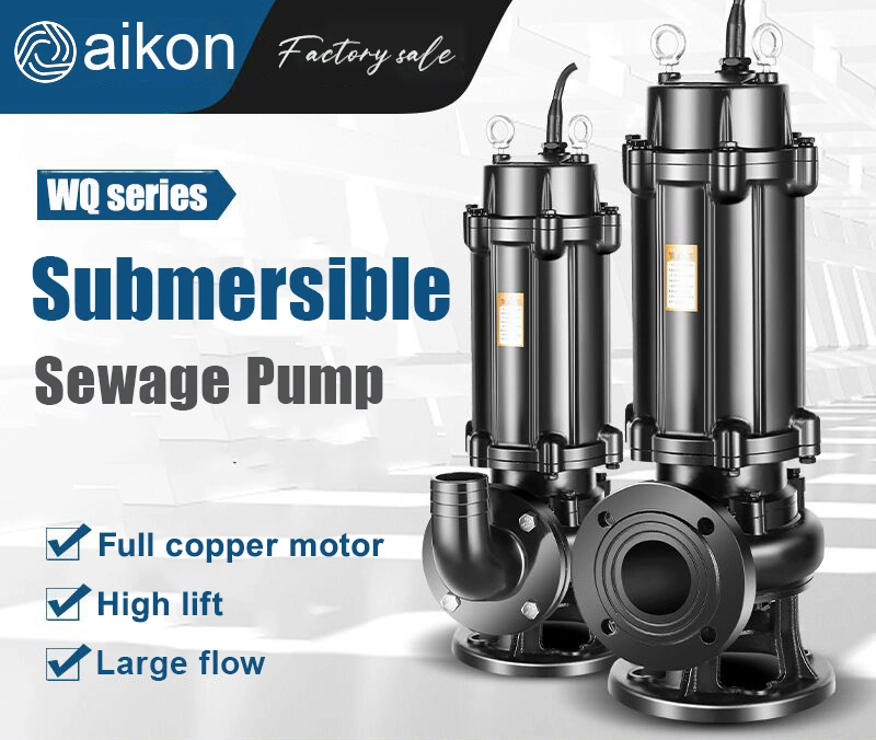 Vertical Non Clogging Raw Water Transfer Pumps Dirty Water Submersible Sewage Aquarium Pump for Domestic Wastewater