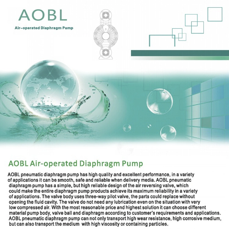 China PP Air-Operated Chemical Resistant Diaphragm Pump for Electronics