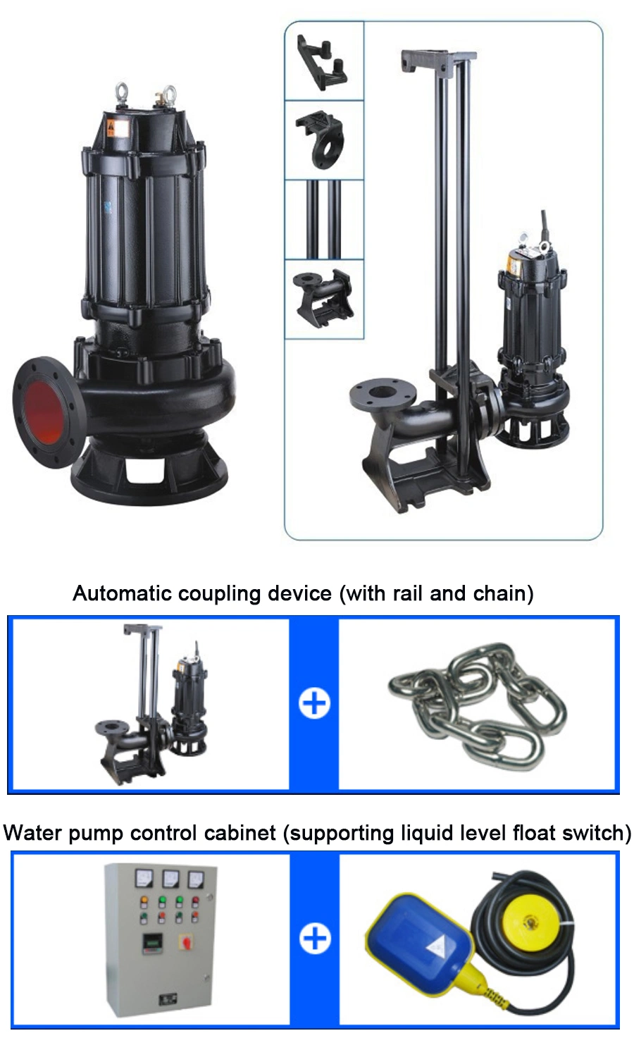 Electric Centrifugal Wq Submersible Pump Irrigation Sewage Submersible Pumps Borehole Dirty Waste Water Pump Manufacturer