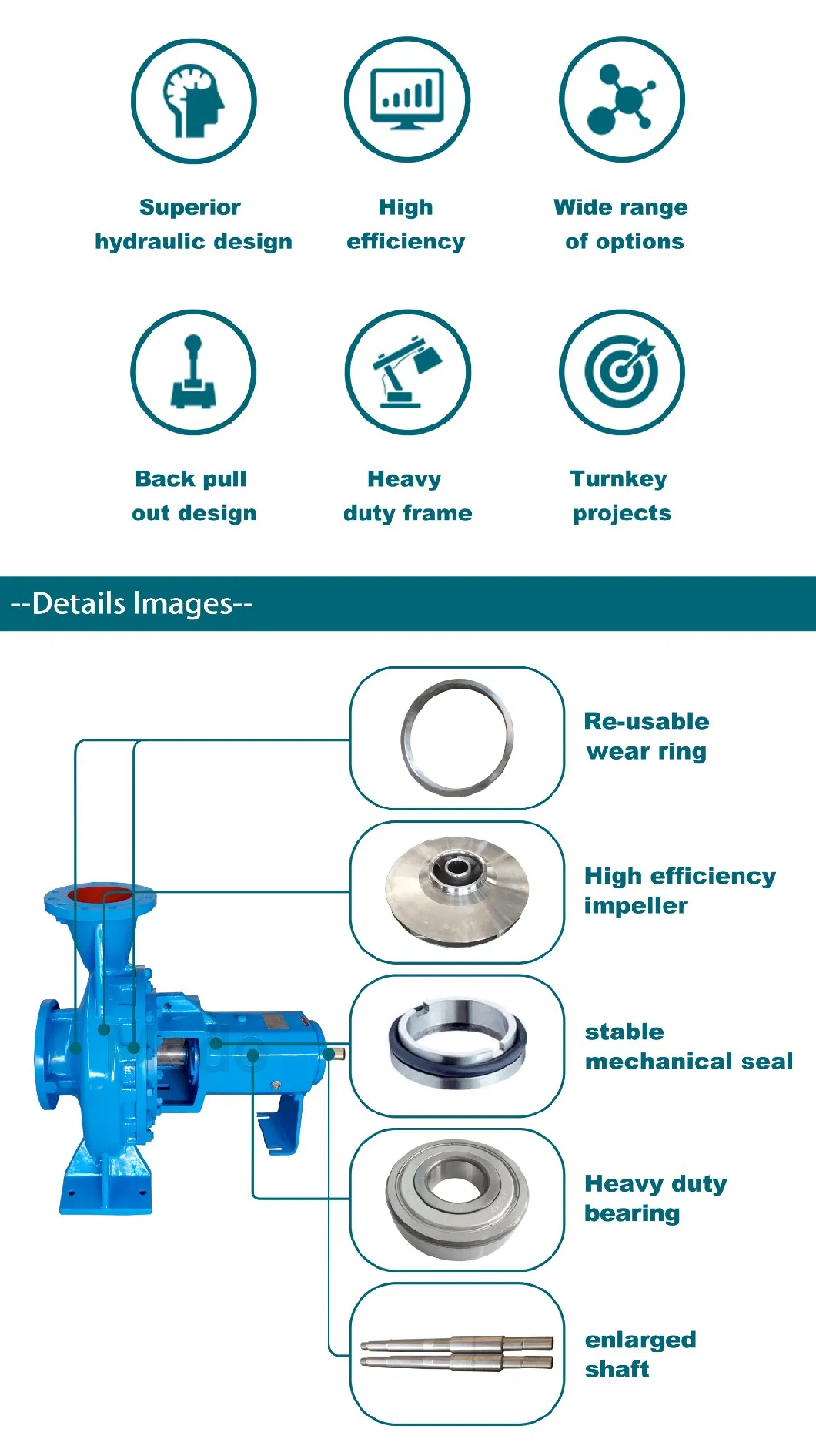 Powerful High Quality Small 4 Inch Electric Driven End Suction Centrifugal Pump for Food and Chemical Industry