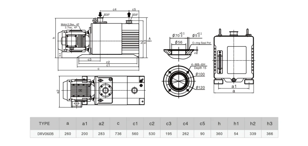 Oil-Lubricated Rotary Vane Vacuum Pump for Refrigeration