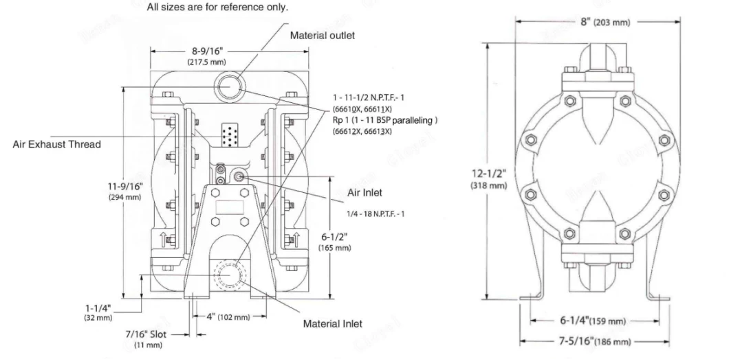 High Performance Wastewater Treatment Alloy Pneumatic Diaphragm Pump