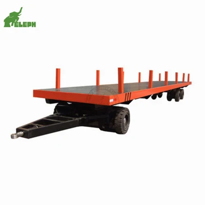 2 Axles 20t 28feet Cargo Draw Bar Flatbed Dolly Trailer