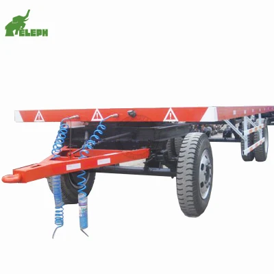 2 Axles 20t 28feet Cargo Draw Bar Flatbed Dolly Trailer