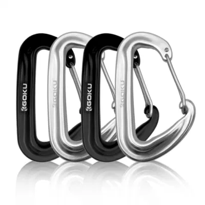 Aviation Aluminum D-Type Mountaineering Buckle 12kn Yoga Hammock Safety Buckle Climbing Quick Links Spring Hook