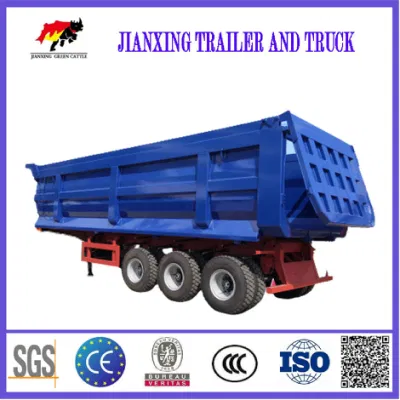 Hydraulic Rear Dump Trailer 3 Axles 40 Cubic Meter Tipper Semi Truck High Quality Tipper/Dump Trailer with Draw Bar Farm Tractor Full Trailer