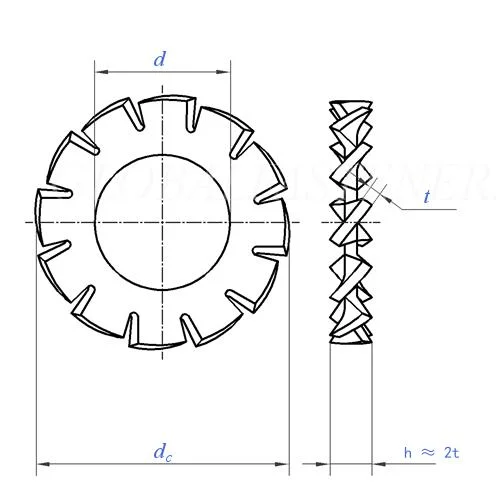 Manufacturer DIN6797 67978 External Internal Serrated Toothed Lock Washers Spring Steel Zinc