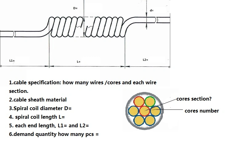 Spiral Spring Coiled Network Cable with RJ45 Connector