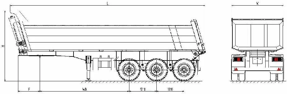 3 Axle Draw Bar Side Tipper Dolly Trailers