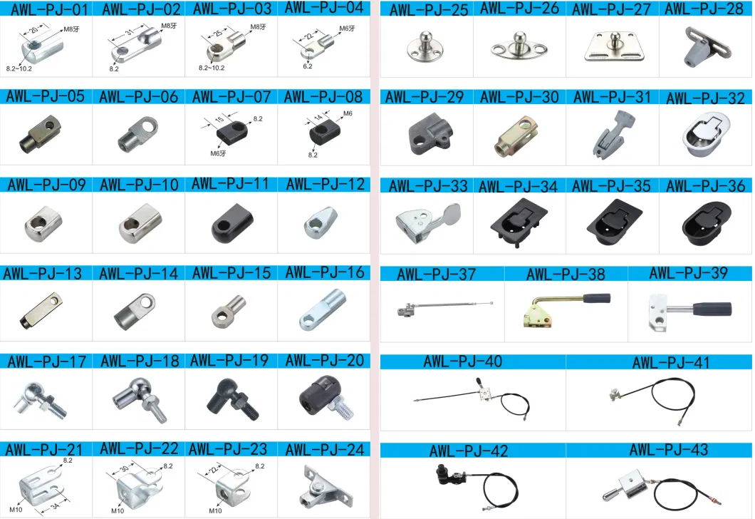 Steel Material Equipment Pneumatic Gas Spring Lid Support