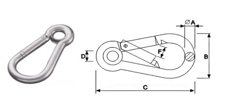 Rigging DIN 5299A Type Snap Hook Spring Hook Carabiner Hooks