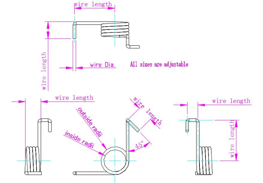 Custom Cone Brake Cabinet Sliding Door Roller Pump with Chain Steel Coil Copper Tube Torsion Spring Custom Various Spring