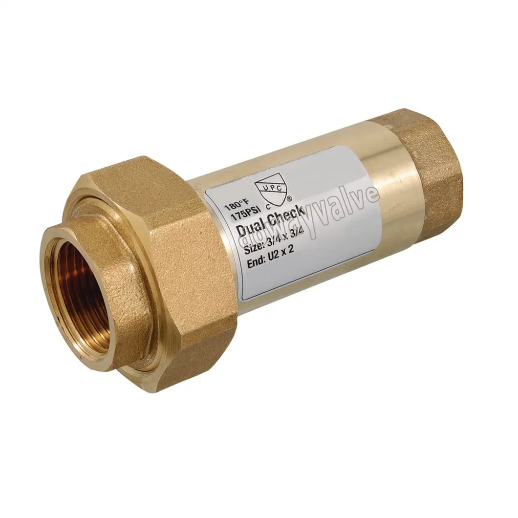 Cast Bronze Union Female Inlet Dual Check Valve