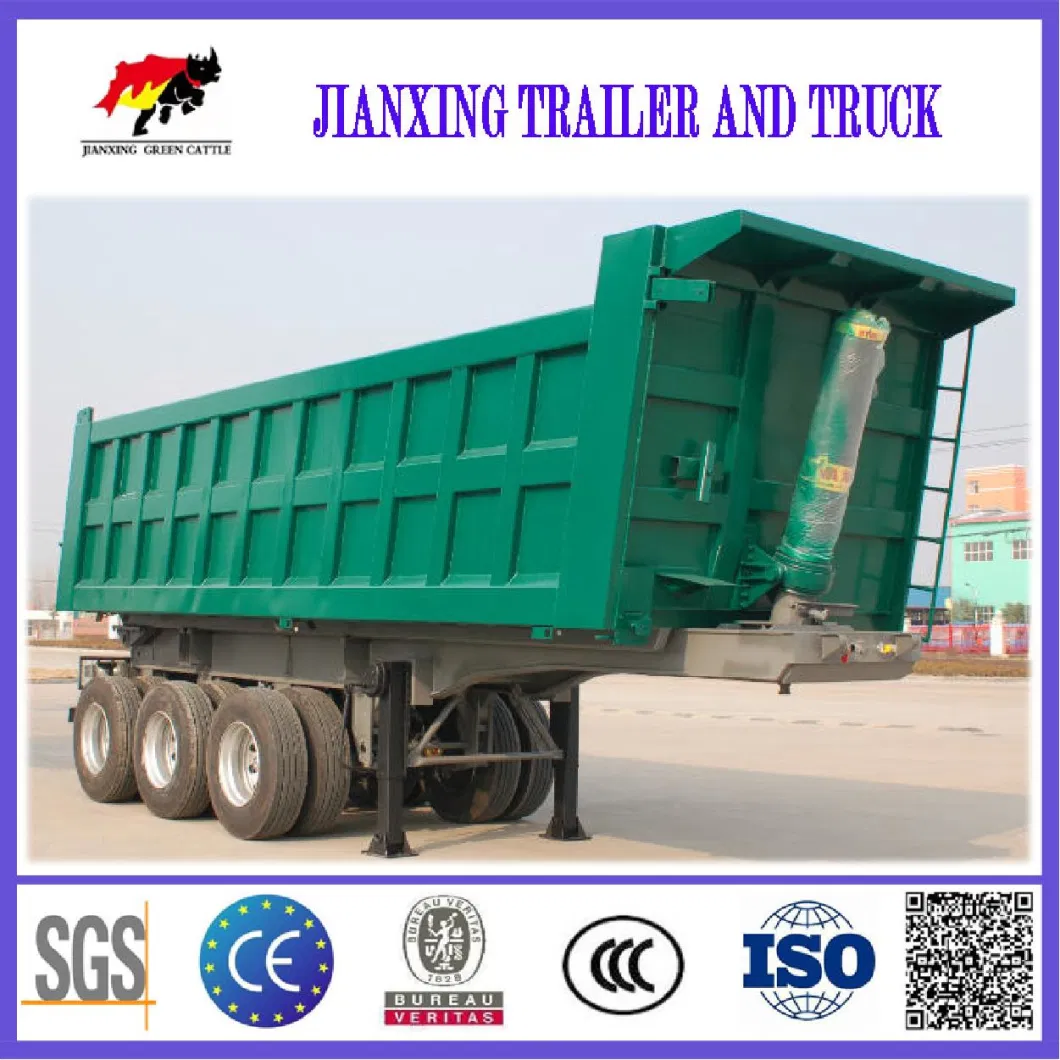 Hydraulic Rear Dump Trailer 3 Axles 40 Cubic Meter Tipper Semi Truck High Quality Tipper/Dump Trailer with Draw Bar Farm Tractor Full Trailer