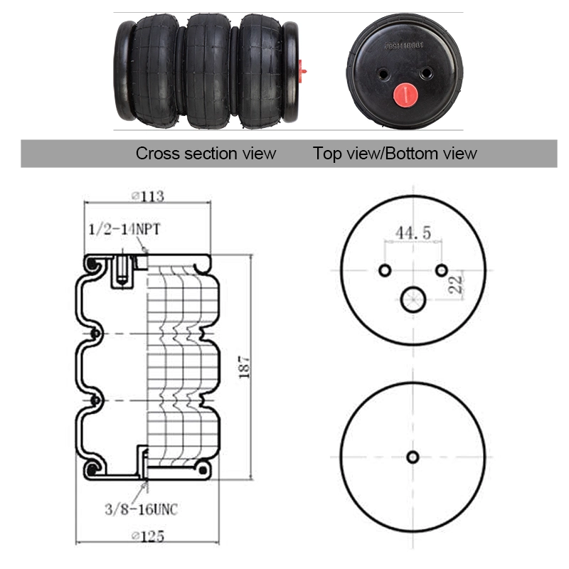 Air Ride Suspension System Shock Absorber Rubber Air Springs 3e2300