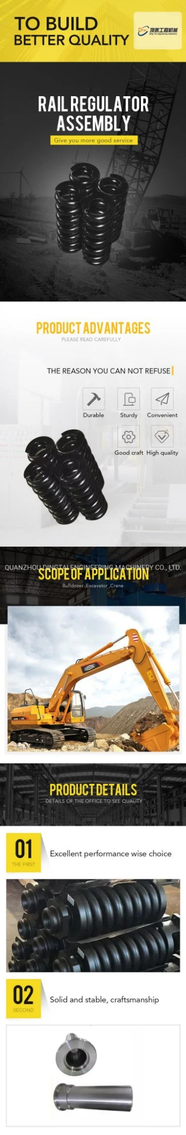 Volvo Excavator Parts Track Large Tension Coil Springs Ec55 Ec100 Ec200 Ec210 Ec360 Ec460 Ec400