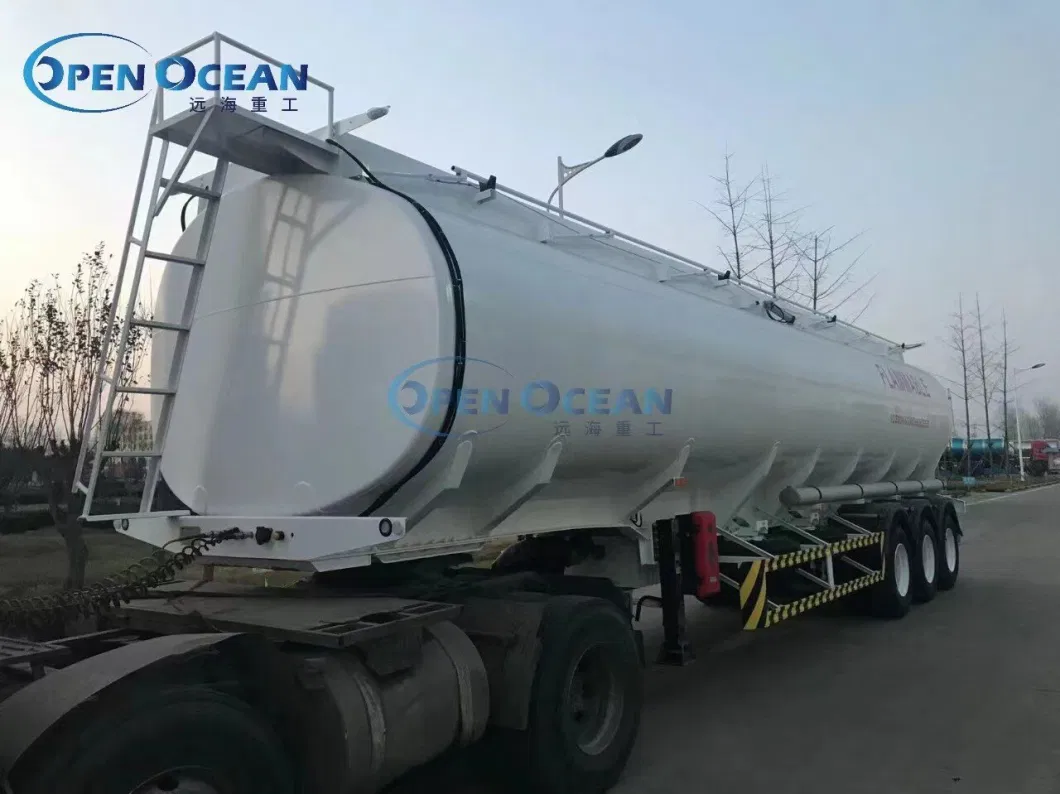 3 Axles Oil Fuel Tank Truck Trailer Liquid Container Bulk Ships Road Distribution Tractor Trailer Heavy Duty Drum Utility Semi Trailer Tanker