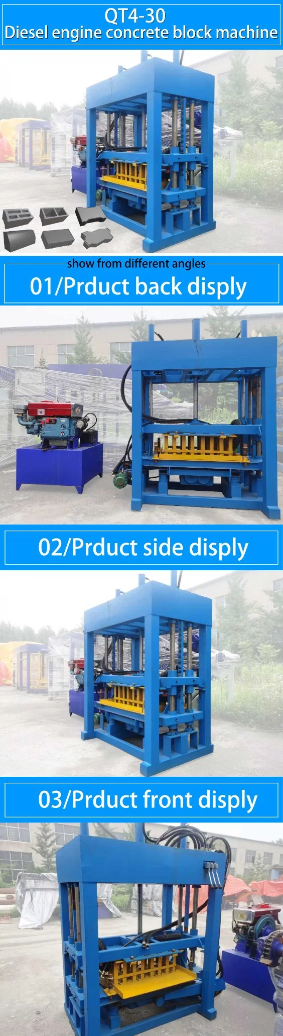 Qt4-30 Brick Making Construction Machine in Nigeria Diesel Block Machinery Hongfa Factory