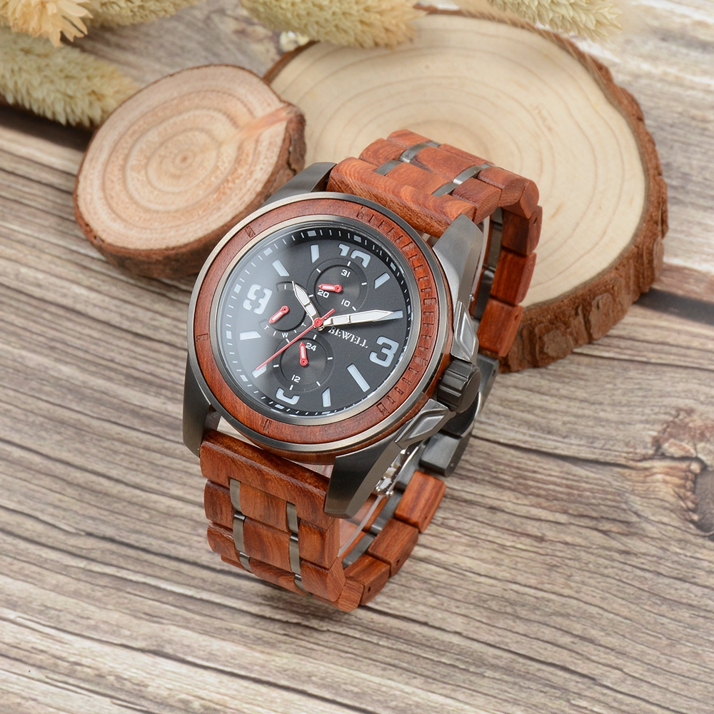 Most Popular Metal Automatic Wood Watch Fashionable Stainless Steel Luxury Quartz Watches