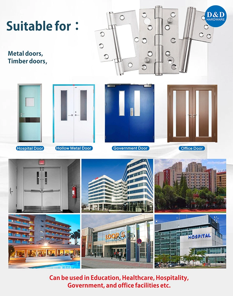 Stainless Steel Building Hardware Accessories Hydruail Concealed Commercial Wood Interior Door Butt Hinge Self Closing Strong Double Action Spring Door Hinge